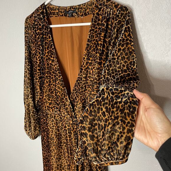 J.Crew Cheetah Leopard print wrap dress Size 2 - Picture 3 of 11